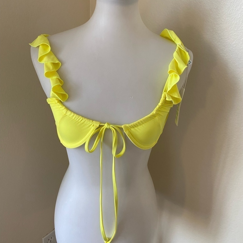 Frankies Bikinis Women's Neon Birdie Bikini Top Size Small Beach Resort Wear